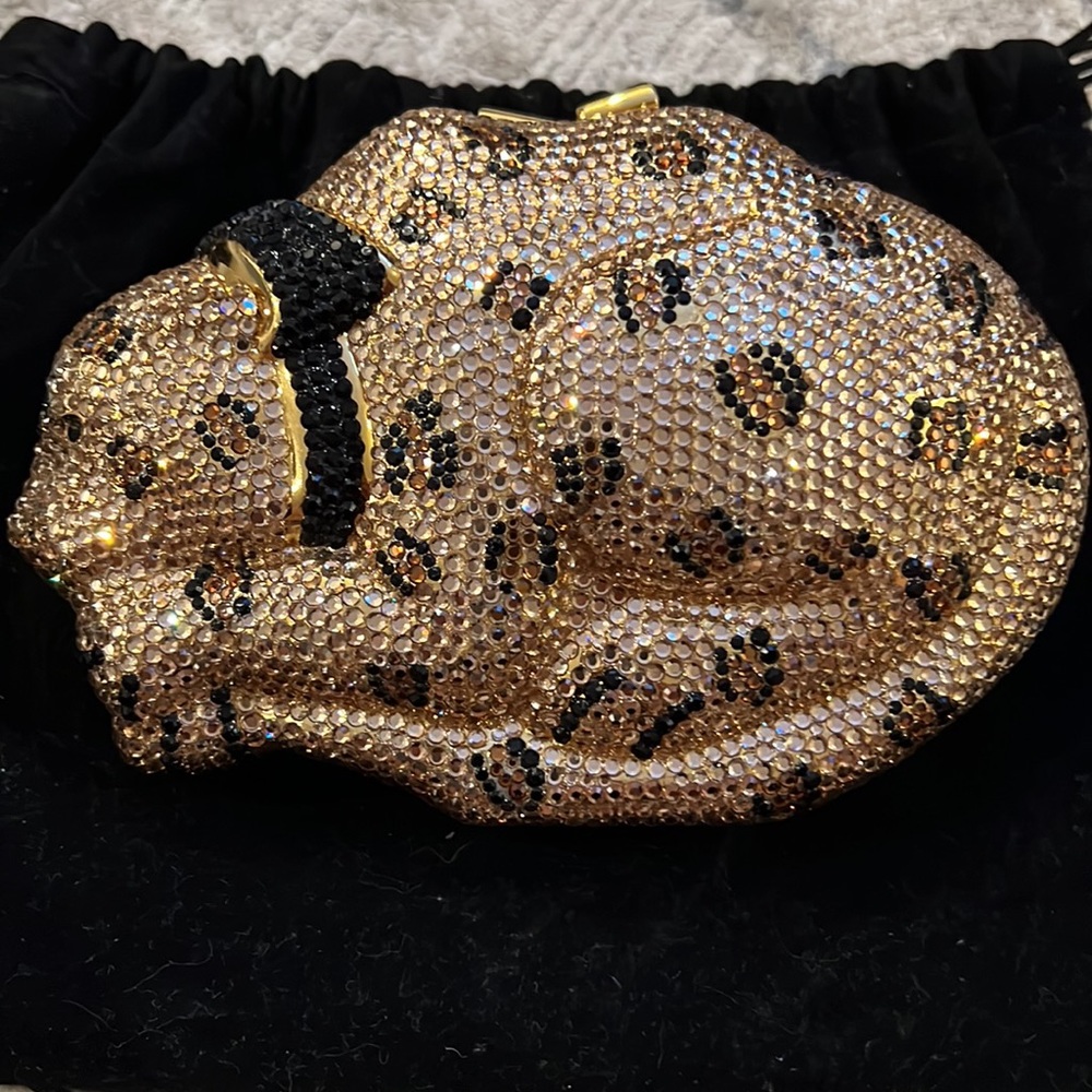 Leopard Rhinestone Clutch - Picture 2 of 10